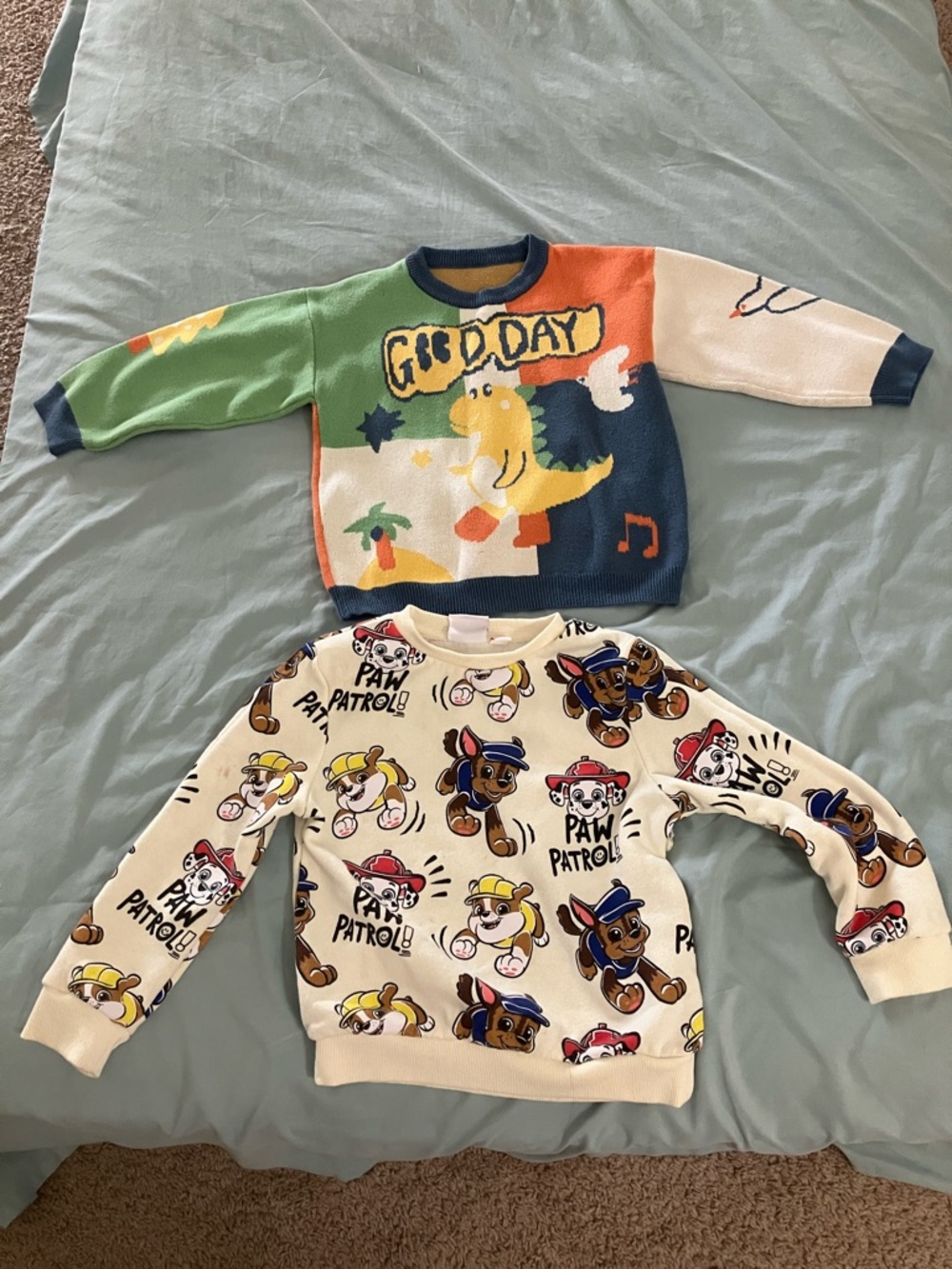 2 pcs sweater Dino and PAW Patrol
